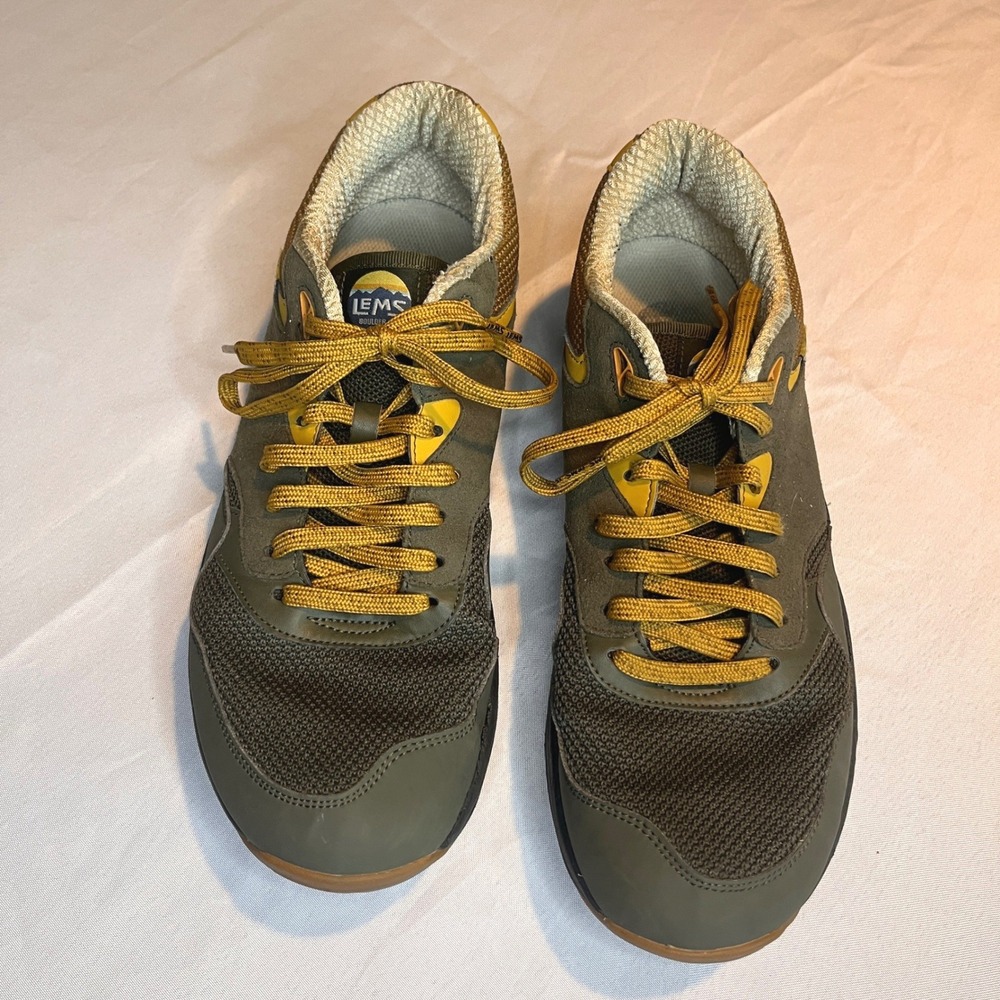 Lems Trailhead Mens 12 D Sage Green Yellow Minimalist Hiking Shoes Hiking Gorp - Picture 4 of 11